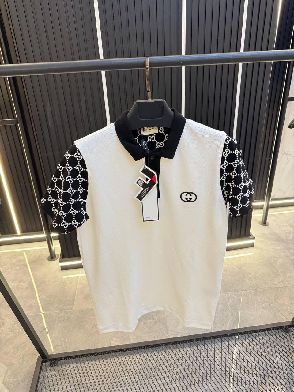 Gucci Beyaz Polo Yaka T-shirt