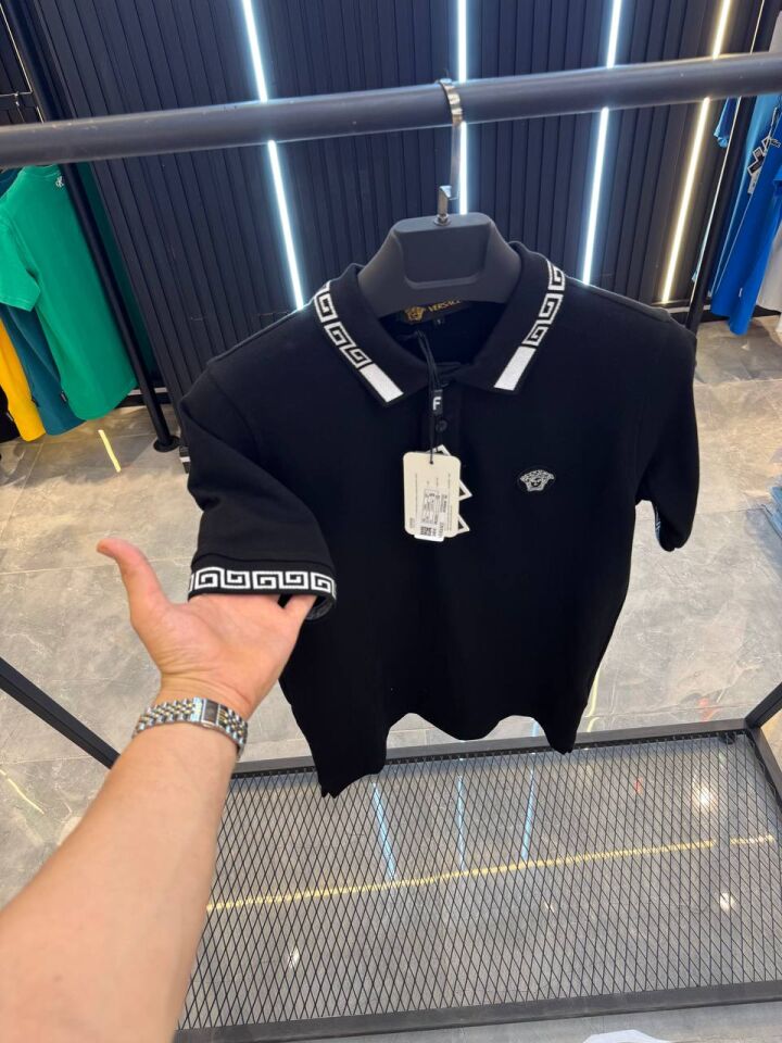 Versace Siyah Polo Yaka T-shirt