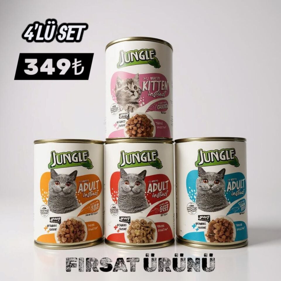 4'lü Set Jungle Kedi Maması